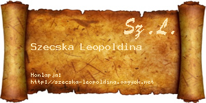Szecska Leopoldina névjegykártya